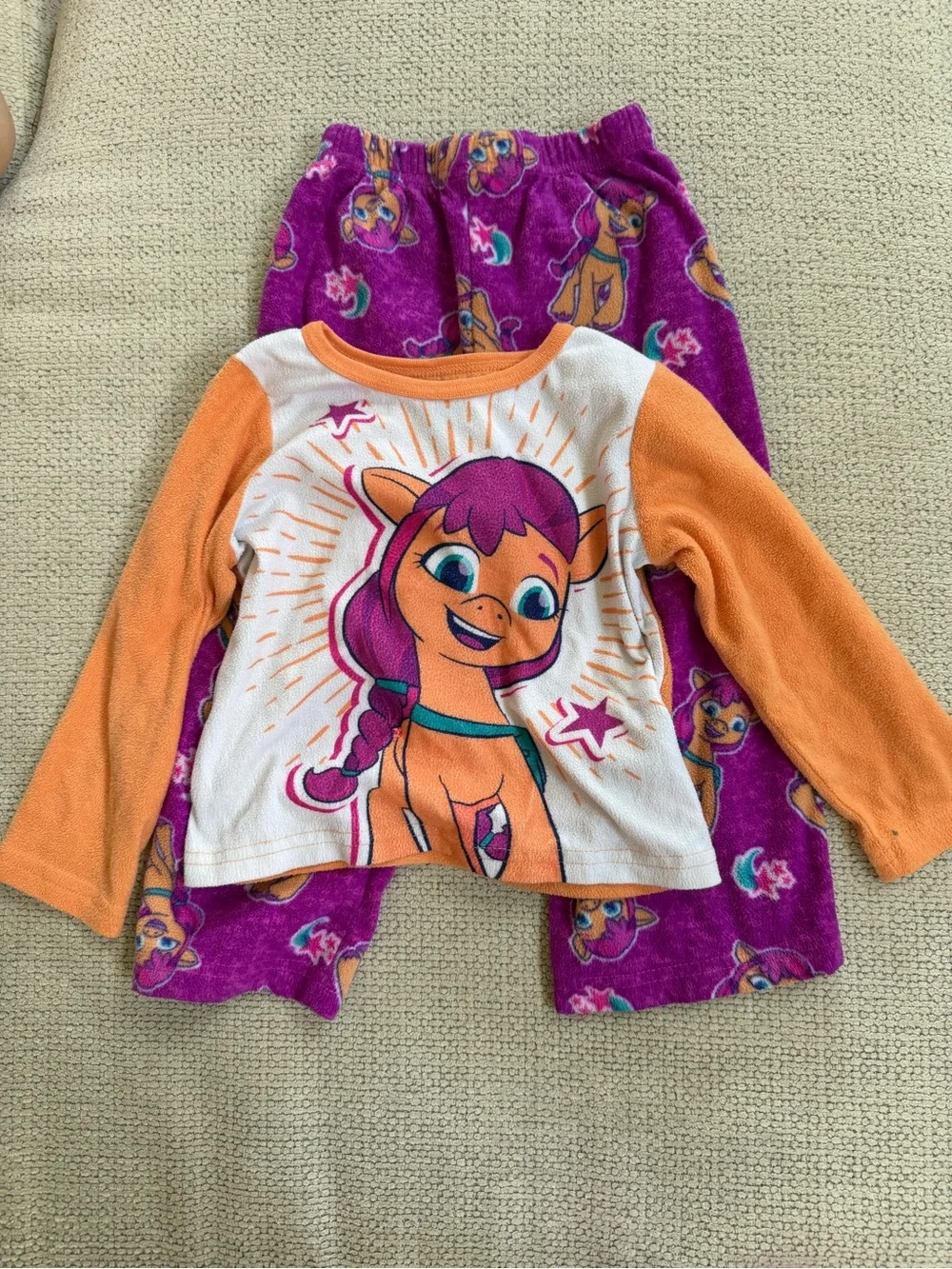 Girls' Purple & Orange Plush My Little Pony Pajama Set